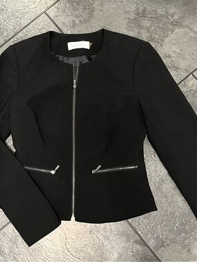 Calvin Klein Black Zip-Front Blazer Jacket